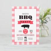 Birthday Barbecue geïndividualiseerde uitnodiging (Staand voorkant)