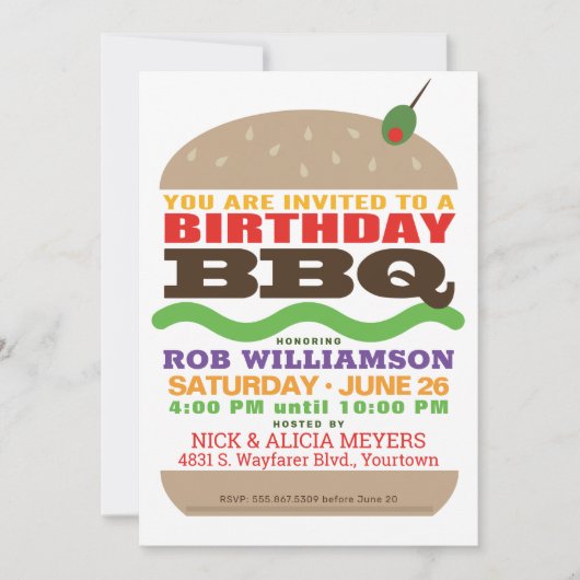 Birthday Barbeque | BBQ Party Kaart (Voorkant)