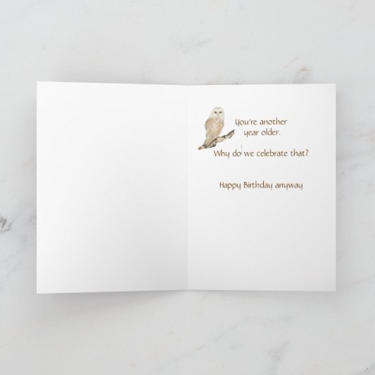 Birthday Barn Owl Waarom vieren we kaarten (Binnen)