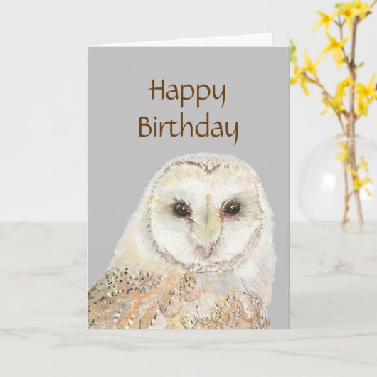 Birthday Barn Owl Waarom vieren we kaarten (Gele Bloem)