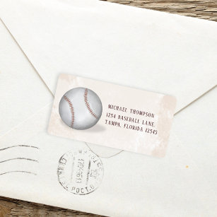 Birthday  Baseball All Star Return Address Etiket