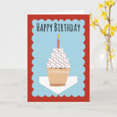 Birthday Baseball Cupcake with Bats and Balls Kaart (Gele Bloem)