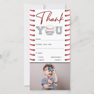 Birthday Baseball Foto Bedankkaart