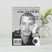 Birthday Bash Black White Magazine Hoesje elke lee Kaart (Staand voorkant)