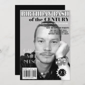 Birthday Bash Black White Magazine Hoesje elke lee Kaart (Voorkant / Achterkant)