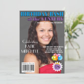 Birthday Bash Blue Paars Magazine Hoesje elke leef Kaart (Staand voorkant)