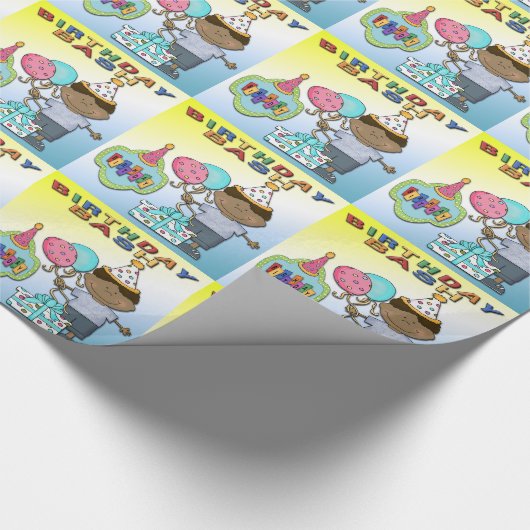 Birthday Bash Boy Birthday Wrapping Paper Cadeaupapier (Hoek)