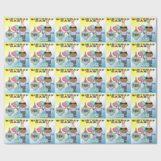 Birthday Bash Boy Birthday Wrapping Paper Cadeaupapier (Vlak)
