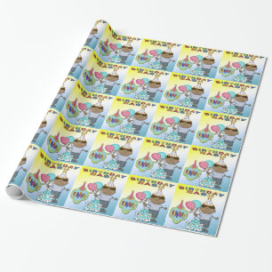 Birthday Bash Boy Birthday Wrapping Paper Cadeaupapier