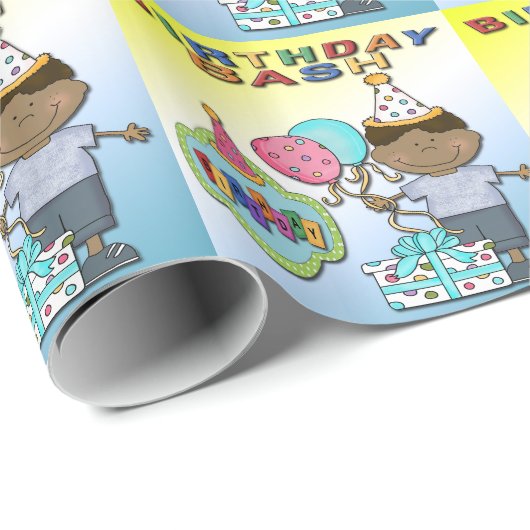 Birthday Bash Boy Birthday Wrapping Paper Cadeaupapier (Rol Hoek)