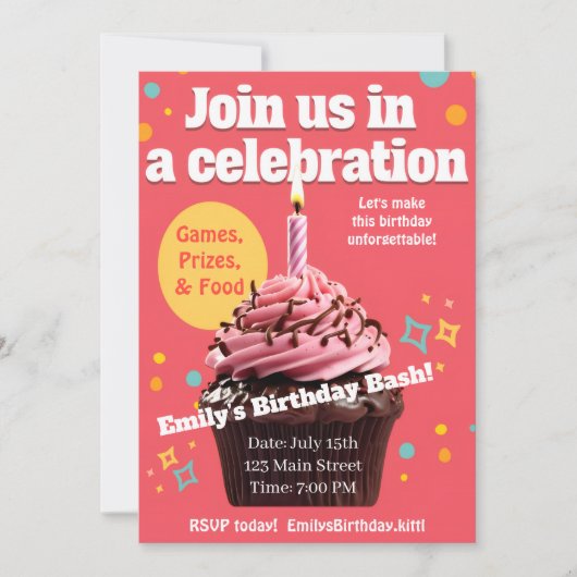 Birthday Bash! Celebration Design – Party Gift Kaart (Voorkant)