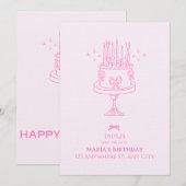 Birthday Bash – Editable Celebration Invitation Kaart (Voorkant / Achterkant)