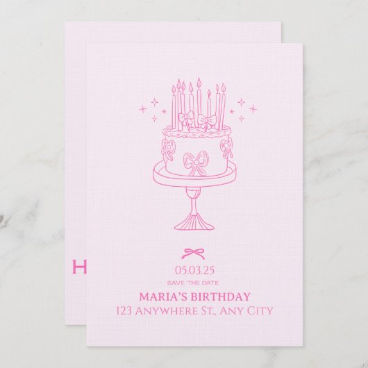 Birthday Bash – Editable Celebration Invitation Kaart (Voorkant / Achterkant)