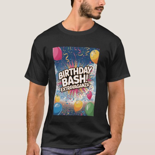 Birthday Bash Extravaganza Celebration Party T-shirt (Voorkant)