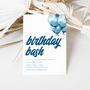Birthday Bash Invitation Sjabloon met ballonnen Kaart