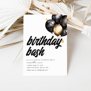 Birthday Bash Invitation Sjabloon met ballonnen Kaart