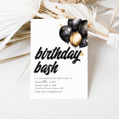 Birthday Bash Invitation Sjabloon met ballonnen Kaart