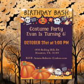 Birthday Bash Kind Halloween Feestuitnodiging Kaart