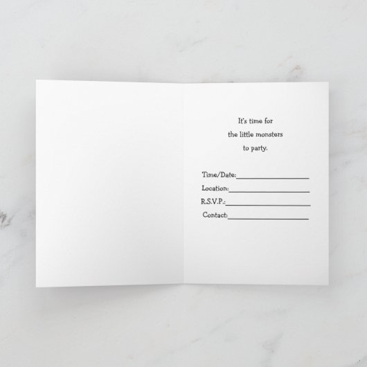 Birthday Bash Party met Funny Monsters en Cake Kaart (Binnen)