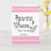 Birthday Bash Personalized 50th milestone birthday Kaart (Gele Bloem)