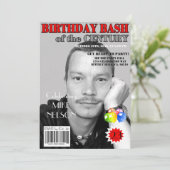 Birthday Bash Red Grey Magazine Hoesje elke leefti Kaart (Staand voorkant)