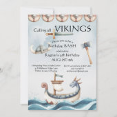 Birthday Bash Viking Themed Kids Birthday Kaart (Voorkant)