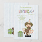 Birthday Bashful Cutie Party Invitation Kaart (Voorkant / Achterkant)