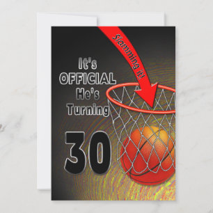 BIRTHDAY - BASKETBALL -30e INVITATIE Kaart