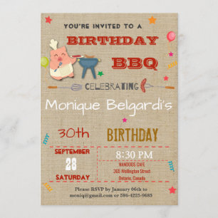 BIRTHDAY BBQ ARTITY INVITATION   ELKE LEEFTIJD KAART