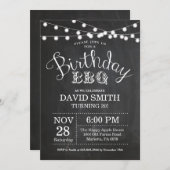 Birthday BBQ Invitation 20th Birthday Chalkboard Kaart (Voorkant / Achterkant)