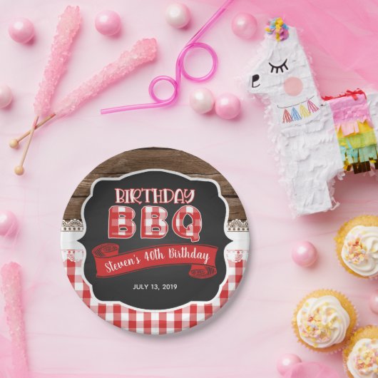 Birthday BBQ Paper Bord - Red (Feest)