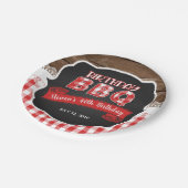 Birthday BBQ Paper Bord - Red (Gekanteld)