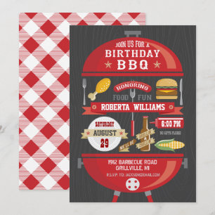 Birthday BBQ Party Invitation Kaart