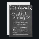 Birthday BBQ Uitnodiging 90th Birthday Chalkboard<br><div class="desc">Verjaardag BBQ Uitnodiging. 90th Birthday Invitation Chalkboard Background met String Lights. 13e 15e 16e 18e 21e 30e 40e 50e 60e 70e 90e 100e, elke leeftijd. Volwassen verjaardag. Vrouw of Man Man Birthday Party. Voor verdere aanpassing, te klikken gelieve de knoop "van de Aanpassing het"en ons ontwerphulpmiddel te gebruiken om deze...</div>