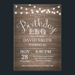 Birthday BBQ Uitnodiging Rustic 30th Birthday<br><div class="desc">Verjaardag BBQ Uitnodiging. Rustic 30th Birthday Invitation Wood Background met String Lights. 13e 15e 16e 18e 21e 30e 40e 50e 60e 70e 90e 100e, elke leeftijd. Volwassen verjaardag. Vrouw of Man Man Birthday Party. Voor verdere aanpassing, te klikken gelieve de knoop "van de Aanpassing het"en ons ontwerphulpmiddel te gebruiken om...</div>