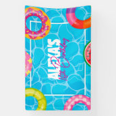 Birthday Bday Pool Party Spandoek (Verticaal)