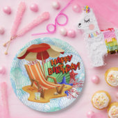 Birthday Beach Bash Papieren Bordje (Feest)