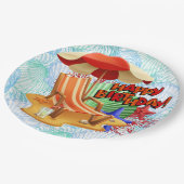 Birthday Beach Bash Papieren Bordje (Gekanteld)