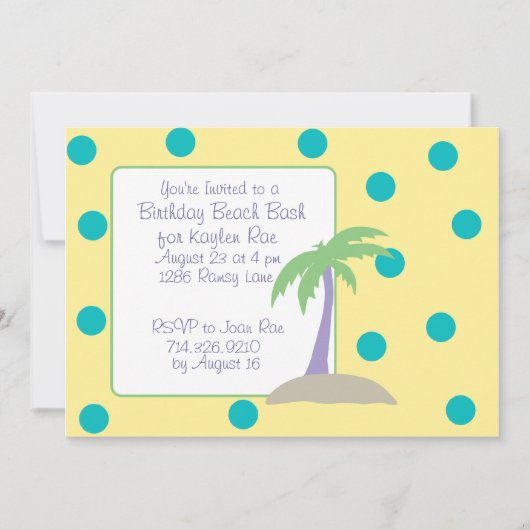 Birthday Beach Bash uitnodigingen (Voorkant)
