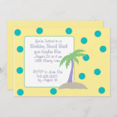 Birthday Beach Bash uitnodigingen (Voorkant / Achterkant)