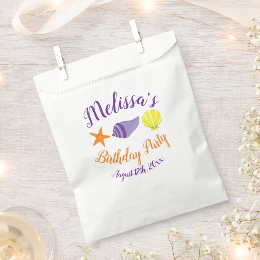 Birthday Beach Pool Summer Seashells Bedankzakje (Geknipt)