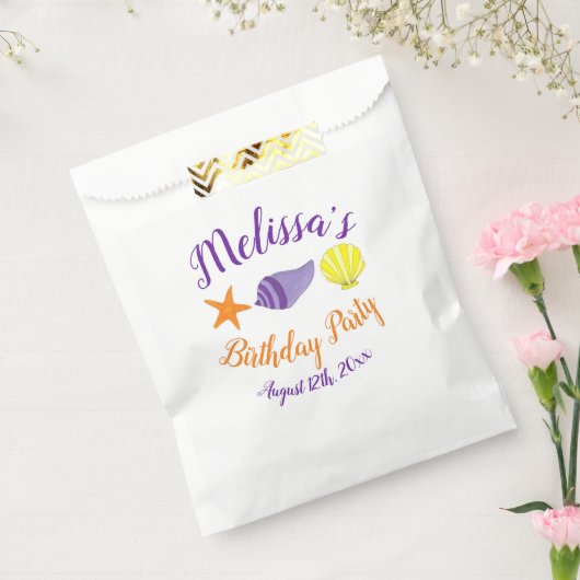 Birthday Beach Pool Summer Seashells Bedankzakje (Gezegeld)