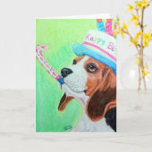 Birthday Beagle Kaart (Gele Bloem)