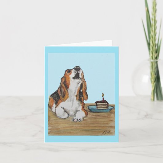 Birthday Beagle Kaart—Birthday Howl Bedankkaart (Voorkant)