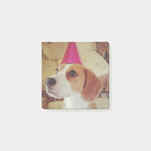 Birthday Beagle schrijft het Post-it® Notes (Voorkant)