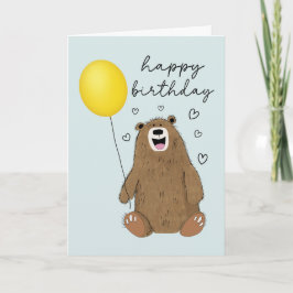 Birthday Bear with Balloon Kaart