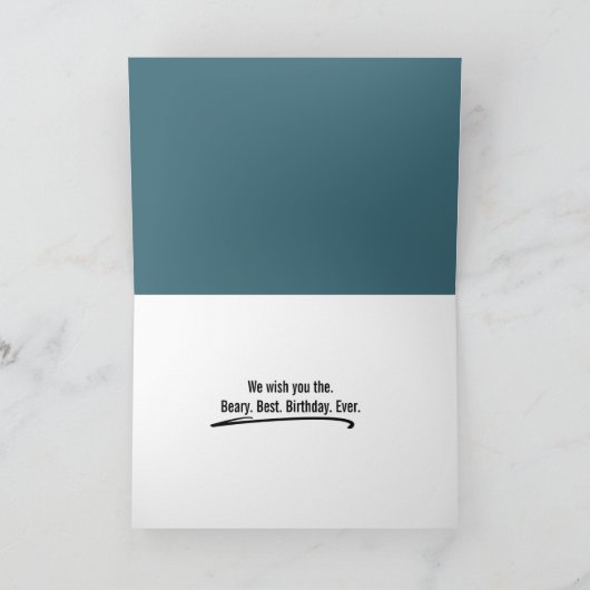 Birthday Bears Roasting Marshmallows Kaart (Binnen)