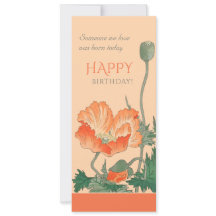 Birthday Beauful poppy CC0101 Ohara Koson Card