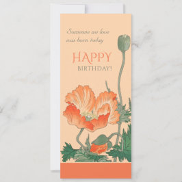 Birthday Beauful poppy CC0101 Ohara Koson Card Kaart