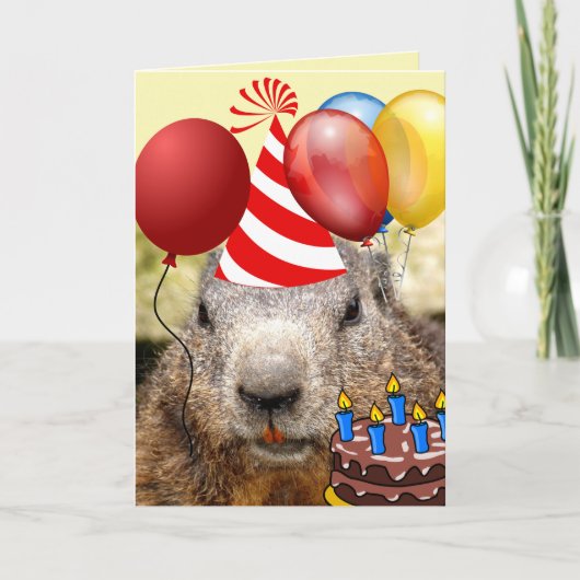 BIRTHDAY BEAVER FUNNY BIRTHDAY GREETT GROTE KAARTE KAART (Voorkant)